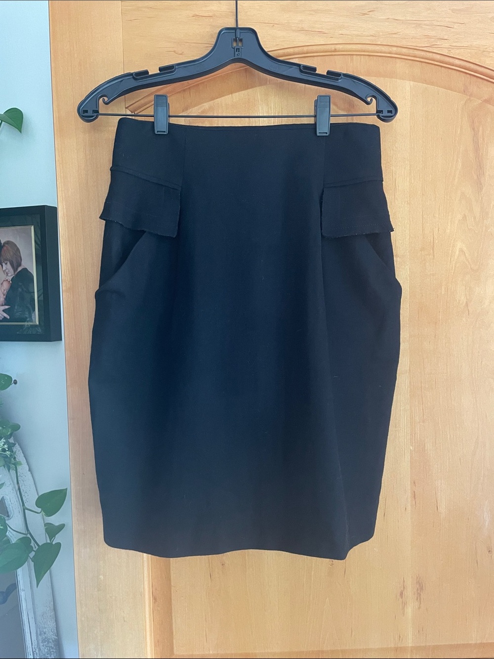 Hanii Y Classic Black Pencil Skirt - Women's Tailored Office Skirt Size 42 4-6